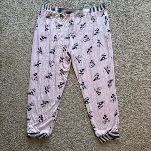 Disney 2 Piece Cozy Pajama Set Lounge Pants Mickey Minnie Pink Ladies 2XL‎ NWT - Picture 8 of 9